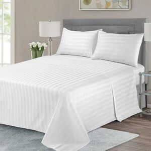 hotel-bed-sheet-fabrics-cotton-satin-stripes-bed-sheets-white-satin-stripe-bed-sheet-wholesaler Premium Bed Sheets – Made in Pakistan
